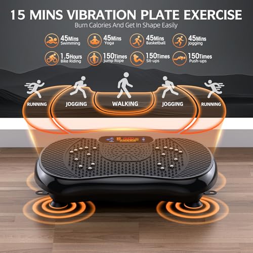 PBYRD Vibration Plate Exercise Machine, Lymphatic Drainage Machine for Weight Loss, Shake Vibrating Plate Full Body Workout Fitness Platform, Vibration Board For Shaping Wellness,Home Sport Gym-330lbs - Image 5