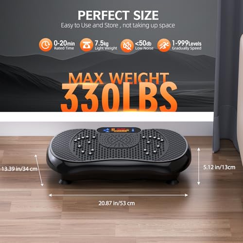 PBYRD Vibration Plate Exercise Machine, Lymphatic Drainage Machine for Weight Loss, Shake Vibrating Plate Full Body Workout Fitness Platform, Vibration Board For Shaping Wellness,Home Sport Gym-330lbs - Image 3