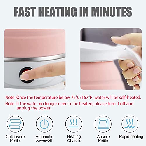 DONDA Travel Folding Electric Kettle, Fast Boiling, Portable Electric Kettle | 600ml Boil Protection, 100-240V Food Grade Silicone Kettle (Multicolor) - Image 5