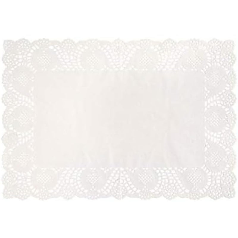 Unique Elegant White Placemat Doilies (Pack of 8) - 9.75" x 14.25" - Premium Paper Table Decorations - Perfect for Parties, Home, & Events - Image 1