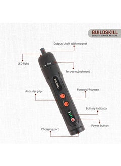 BUILDSKILL BUILDSKILL 8V cordless screwdriver set 31 pieces S2 CRV magnetic bits chuck forward reverse function 1600mAH battery USB C type charging cable ideal for DIY professional use  - Image 2