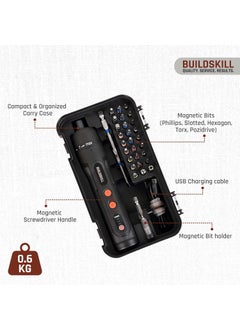 BUILDSKILL BUILDSKILL 8V cordless screwdriver set 31 pieces S2 CRV magnetic bits chuck forward reverse function 1600mAH battery USB C type charging cable ideal for DIY professional use  - Image 3