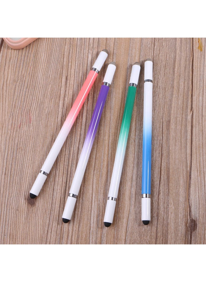 Loquat Capacitance Pen Four-in-one Suitable For Android For AppleStylus Fiber Pen Dual-purpose Transparent Disc Pen Tip Can Be Changed-Color:Blue  - Image 4