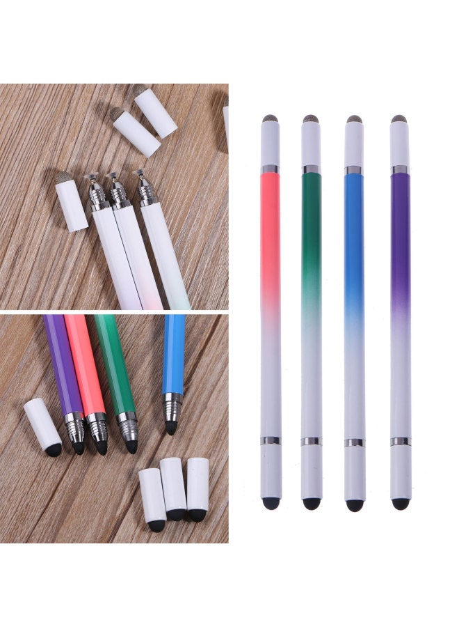 Loquat Capacitance Pen Four-in-one Suitable For Android For AppleStylus Fiber Pen Dual-purpose Transparent Disc Pen Tip Can Be Changed-Color:Blue  - Image 5