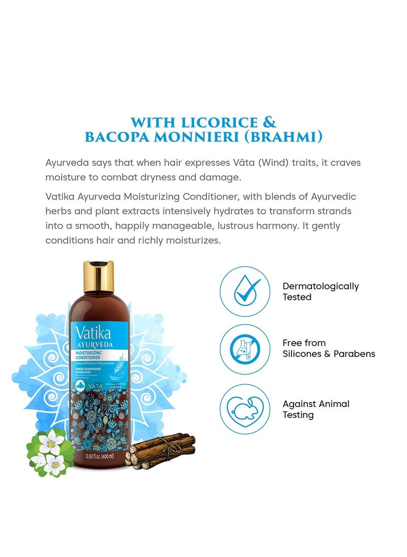 Vatika Ayurveda - Vatika Ayurveda Advance Moisturizing Conditioner (For Pittā) | Enriched With Licorice & Brahmi | For All Hair Types - 400 ml - Image 1