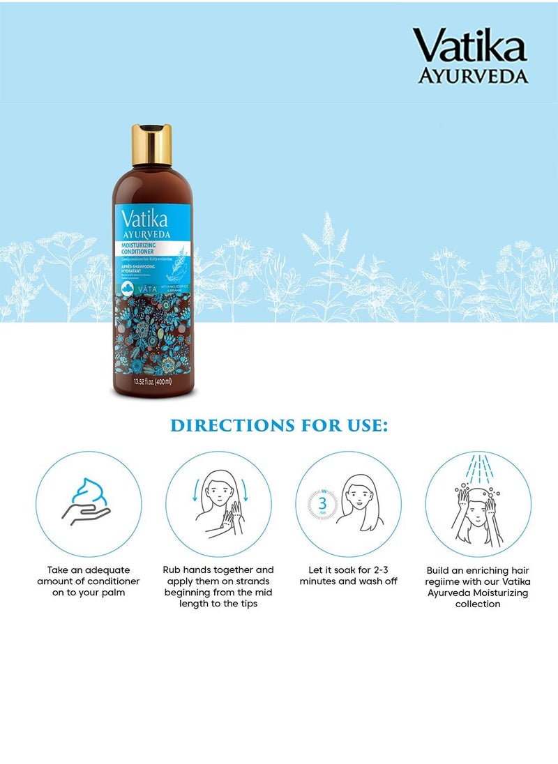 Vatika Ayurveda - Vatika Ayurveda Advance Moisturizing Conditioner (For Pittā) | Enriched With Licorice & Brahmi | For All Hair Types - 400 ml - Image 1
