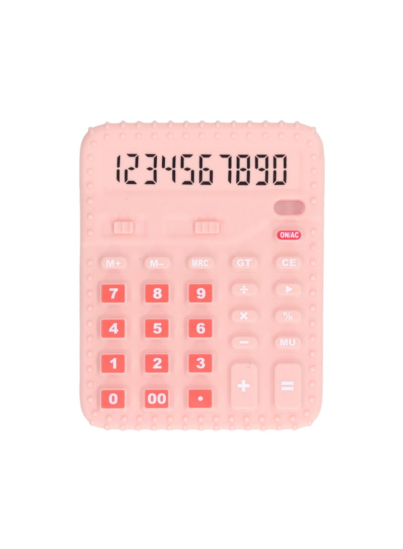 Velaurs Calculator Baby Teething Chew Toy Baby Teething Sensory Toy Pink - Image 1
