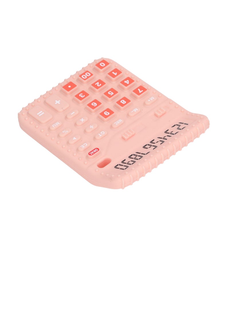 Velaurs Calculator Baby Teething Chew Toy Baby Teething Sensory Toy Pink - Image 5