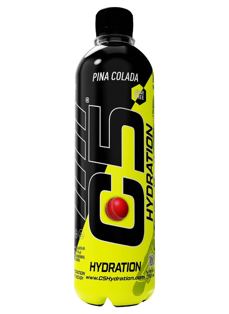 C5 - C5 HYDRATION Pina Colada Electrolytes & Vitamin Water- Zero Sugar, 20 Calorie BCAA for Recovery -VIT B ENERGY, VIT C & E ANTIOXIDANT, VIT D3 for IMMUNITY - Refreshing Ramadan Drink Pack of 12 - Image 1