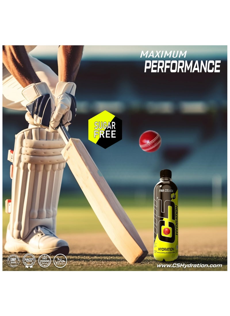 C5 - C5 HYDRATION Pina Colada Electrolytes & Vitamin Water- Zero Sugar, 20 Calorie BCAA for Recovery -VIT B ENERGY, VIT C & E ANTIOXIDANT, VIT D3 for IMMUNITY - Refreshing Ramadan Drink Pack of 12 - Image 1