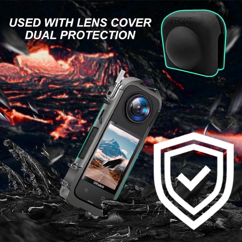 Action Pro Silicone Frame Lens Cap Compatible with Insta-360 X4 Frame Lens Cap, housing Mount Accessories - Image 5