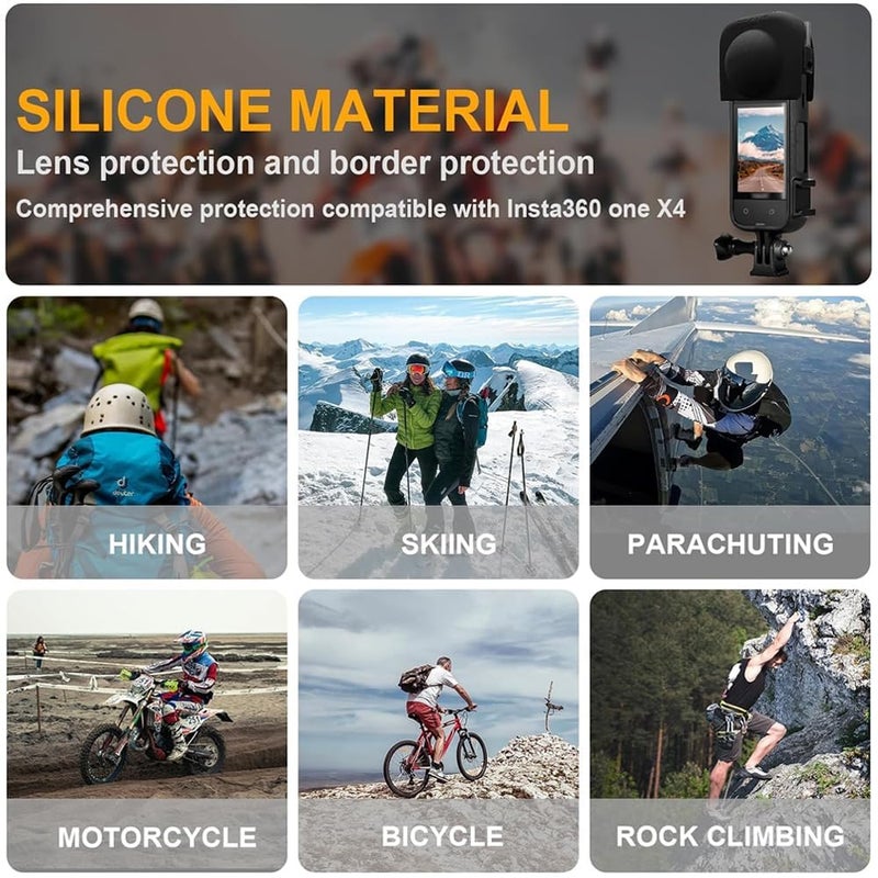 Action Pro Silicone Frame Lens Cap Compatible with Insta-360 X4 Frame Lens Cap, housing Mount Accessories - Image 3