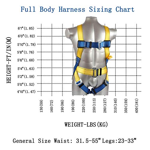 Ymachray Fall Protection Safety Harness OSHA/ANSI Compliant,internal Shock Absorbing landyard&Hook - Image 3