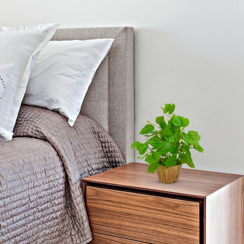 fancymart Artificial Plant Leaves in Wooden Pot Perfect Potted Decoration for Home Living Room & Office Spaces Décor - Image 2