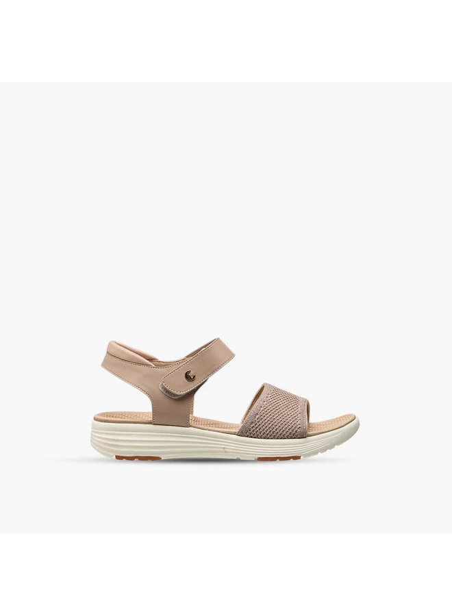 Le Confort Women's Textured Sandals with Hook and Loop Closure