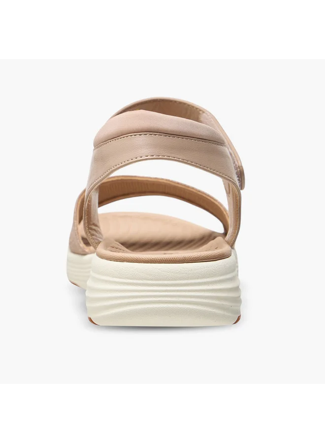 Le Confort Women's Textured Sandals with Hook and Loop Closure