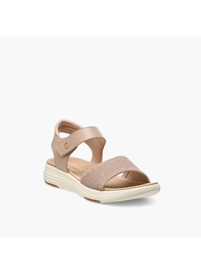 Le Confort Women's Textured Sandals with Hook and Loop Closure