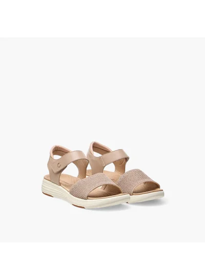 Le Confort Women's Textured Sandals with Hook and Loop Closure