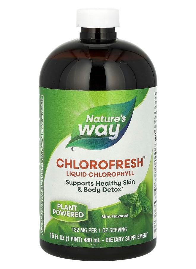 Nature's Chlorofresh Liquid Chlorophyll Mint 132 mg 16 fl oz (480 ml) (132 mg per 2 Tbsp) 