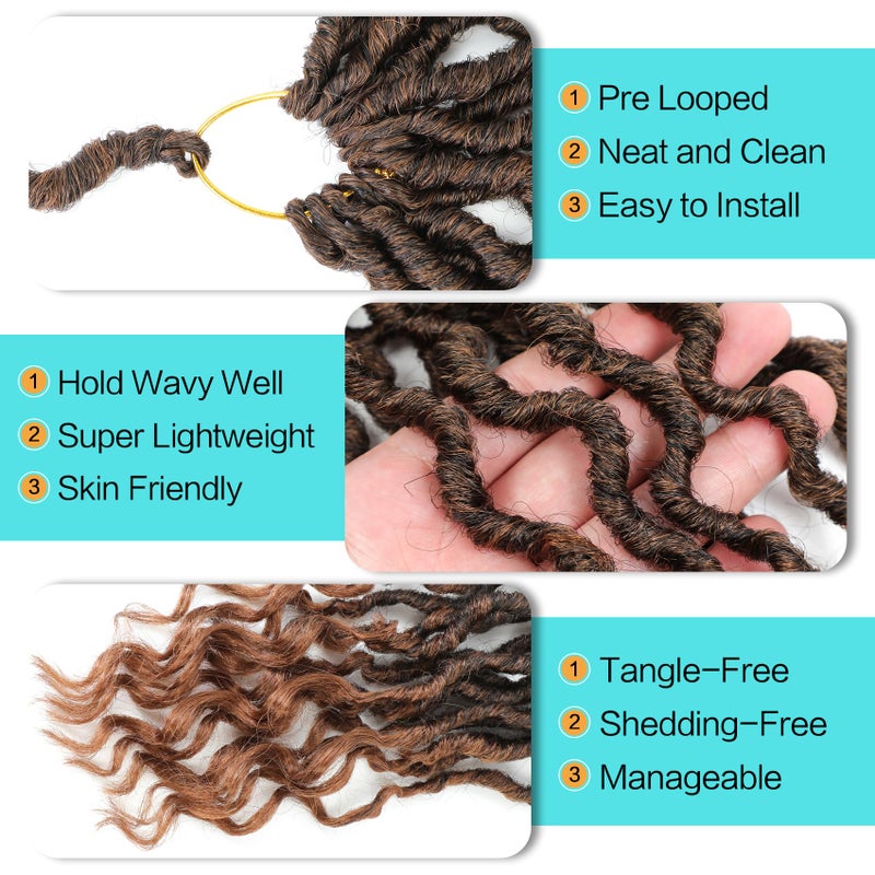 Karida Goddess Locs Crochet Hair 12 Inch, 8 Packs Faux Locs Crochet Hair for Black Women, Pre Looped Crochet Faux Locs With Curly Ends (12 Inch (Pack of 8), T30#) - Image 5
