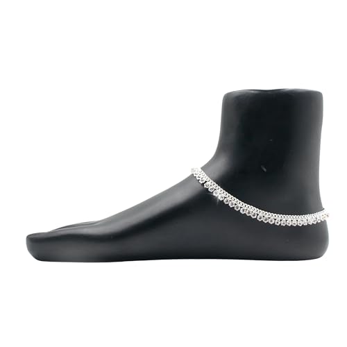 KYRA Kyratrends Stylish Anklet for Women and Girls Jewelry Metallic Finish Wear Payal Adjustable Chain Fashion Accessories for Gifting Girls (Silver Combo) - Image 5