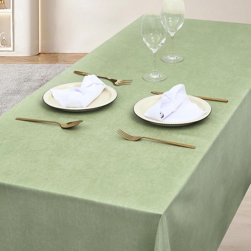 FAVE Sage Green Table Cloth PU Table Cloth for Kitchen Dining Table Farmhouse Tablecloths for Rectangle Table Green55x78 - Image 3