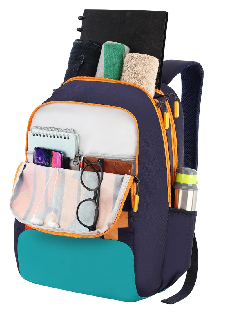AMERICAN TOURISTER  Quad 2.0 Backpack, 31.5L Capacity, Polyester, Multicolor|Fits 15.6" Laptop|Bottle Holder|Ergo Back & Shoulder|Front Pocket - 1 Year International Warranty  | Best Price UAE