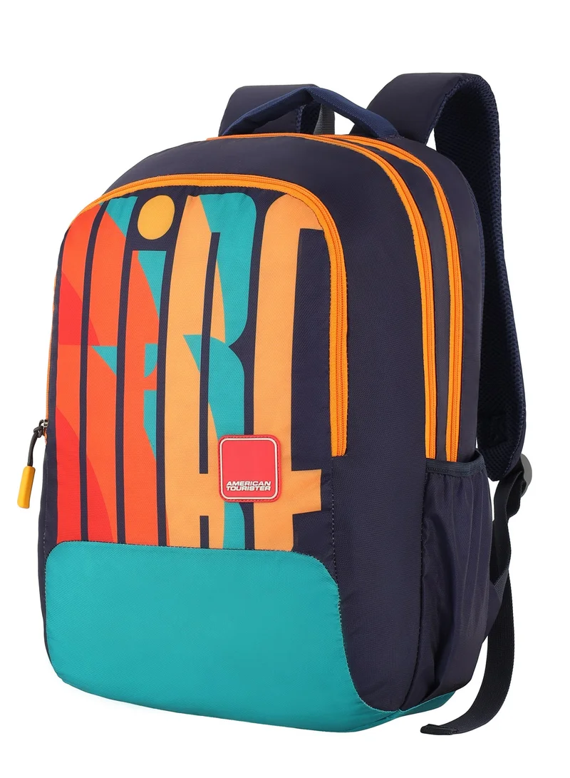 AMERICAN TOURISTER Quad 2.0 Backpack, 31.5L Capacity, Polyester, Multicolor|Fits 15.6" Laptop|Bottle Holder|Ergo Back & Shoulder|Front Pocket - 1 Year International Warranty