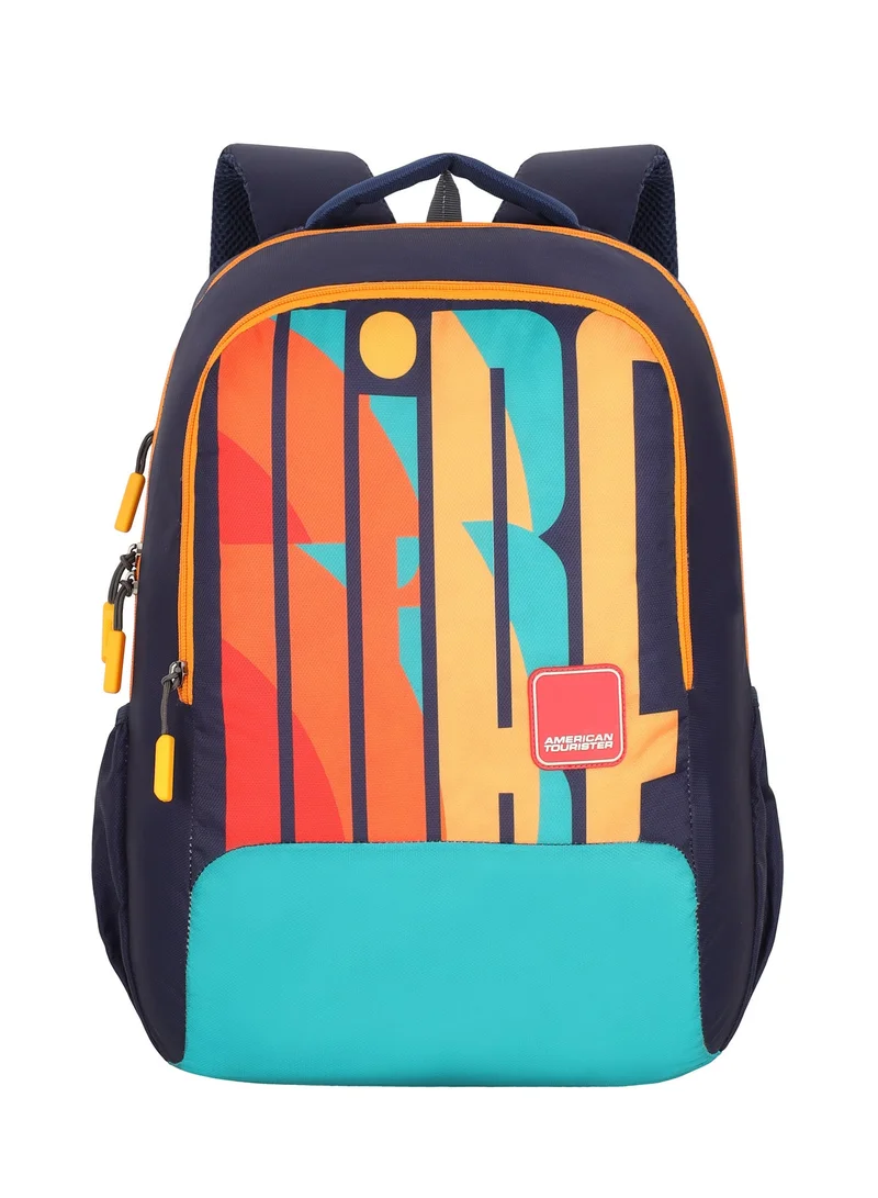 AMERICAN TOURISTER Quad 2.0 Backpack, 31.5L Capacity, Polyester, Multicolor|Fits 15.6" Laptop|Bottle Holder|Ergo Back & Shoulder|Front Pocket - 1 Year International Warranty