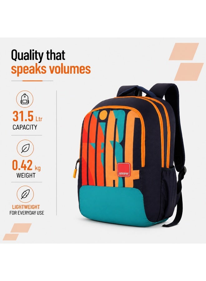 AMERICAN TOURISTER Quad 2.0 Backpack, 31.5L Capacity, Polyester, Multicolor|Fits 15.6" Laptop|Bottle Holder|Ergo Back & Shoulder|Front Pocket - 1 Year International Warranty - Image 3