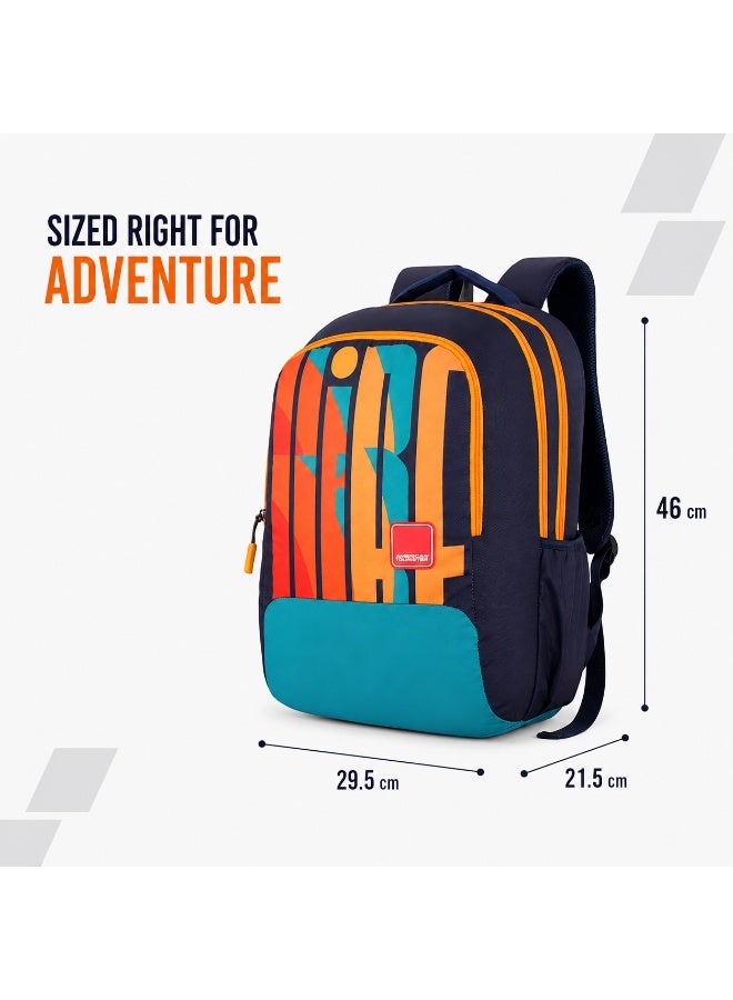 AMERICAN TOURISTER Quad 2.0 Backpack, 31.5L Capacity, Polyester, Multicolor|Fits 15.6" Laptop|Bottle Holder|Ergo Back & Shoulder|Front Pocket - 1 Year International Warranty - Image 4