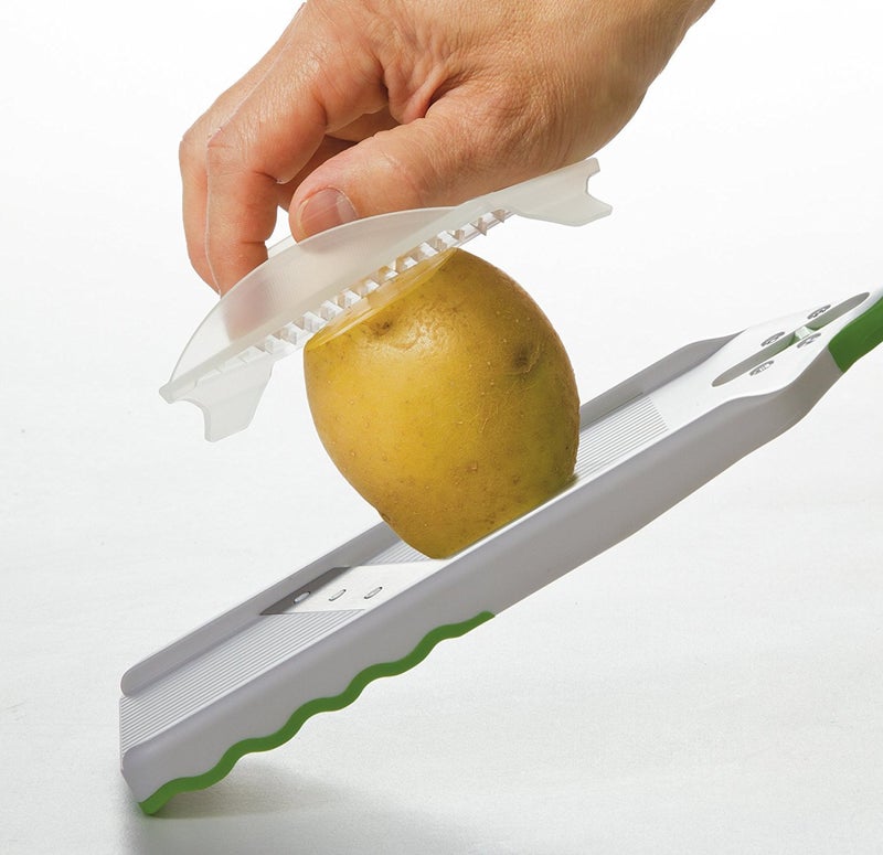 Progressive International PrepSolutions Adjust-A-Slice Mandoline Slicer, Green – Adjustable Thickness, Perfect for Vegetables, Fruits, and More Compact - Image 2