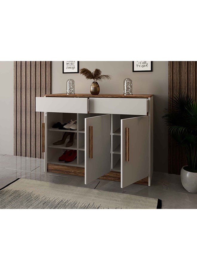 Modern White And Brown Shoe Rack And Shoe Cabinet - Jz01 120X40X90 Cm 9 Shelves 18 Pairs Of Shoe