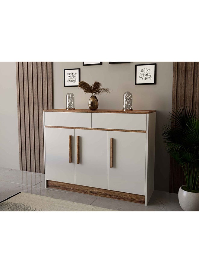 Modern White And Brown Shoe Rack And Shoe Cabinet - Jz01 120X40X90 Cm 9 Shelves 18 Pairs Of Shoe