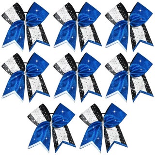 8 PCS Large Glitter Cheer Bows 8 Rhinestones Hair Bows Sparkly Cheerleading Softball Team Bow Hair Ponytail Holder Accessories for cheerleaders football Competition Sports Blue White - pzsku/Z560E816F981DABCD3678Z/45/_/1742913341/c3acc2a2-1f61-445c-8fd5-29cc4c48523a