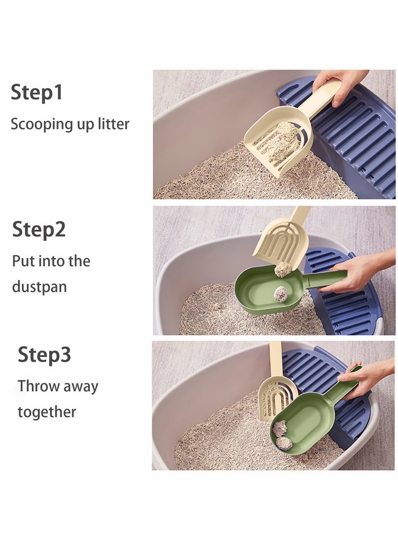 Generic - Cat Litter Scooper with Deep Shovel, Integrated Detachable Large Capacity, Portable Easy to Sieve and Clean Plastic Cat Shovel Set, Suitable for All Kinds of Cat Litter Box - Image 1