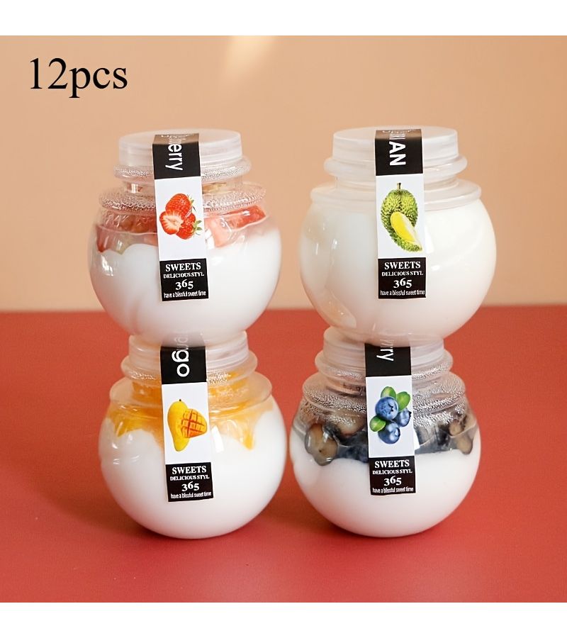 12 Set Yogurt Mousse Cups for Ice Cream Holiday Birthday Wedding Party Desserts - Image 1