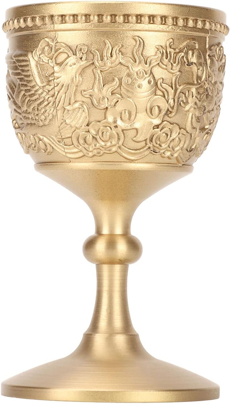 [New arrival] 1 Pcs Gold Chalice Retro Embossed Decoration for Wine Goblet,Thickened Brass Gothic Goblet for Bar, Restaurant And Home Decoration(8.7 x 5cm / 3.4 x 2.0in ) Newly stocked local goods Temp resistant Discounted price Easy for adults & kids Suitable for KSA seasons Any KSA address orderable All-round unified build Limited remaining units Resist frequent use Super high sales Practical daily solution Odor resistant Treated anti-rust metal Shoppers pick Cost-effective pick Short time available Very popular product Durable versatile substance Global assemble options Air & land transit compatible Natural material Easy assemble Comfortable to use Minimal design - Image 1