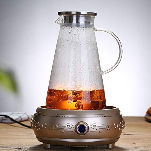 BHOOMI BHOOMI Glass Pitcher with lid iced Tea Pitcher Water jug hot Cold Water ice Tea Wine Coffee Milk and Juice Beverage Carafe Long Handle -1800 ml, 1 pcs (1800 ML)  - Image 4