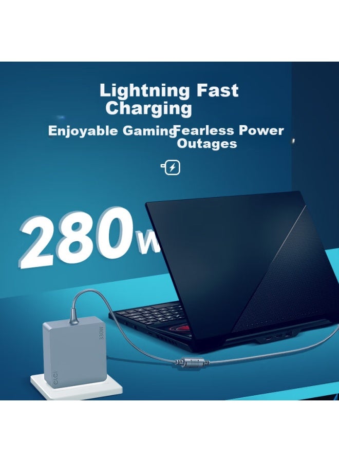 Elei Gan Micro Star Blue Sky Notebook Adapter Gp76 Notebook Colorful Rainbow Star 280W Charger Jueying Gp68Hx 20V14A Square Port - Image 2