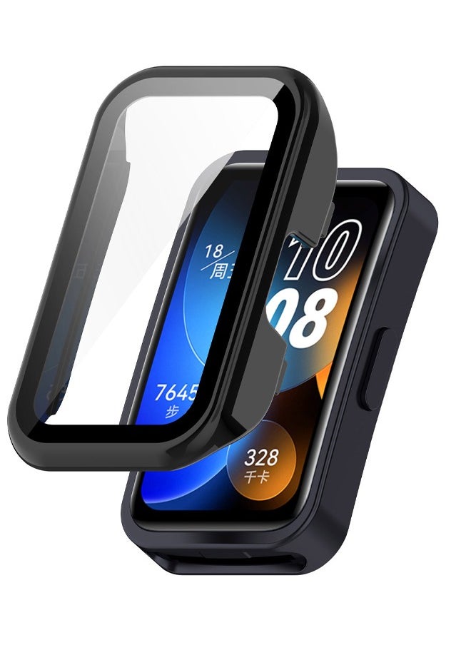 Generic - Compatible With Huawei Band 8/Huawei Band 9/Huawei Band 10 3D Fully Covered Tempered Glass Screen Scratch-resistant Watch TPU Protective Case With Screen Protector - Image 1