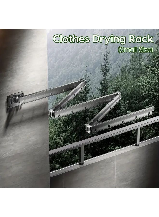 Black Mini Five Fold Clothes Drying Rack Indoor Balcony Drill No Drill Dual Use - Image 2