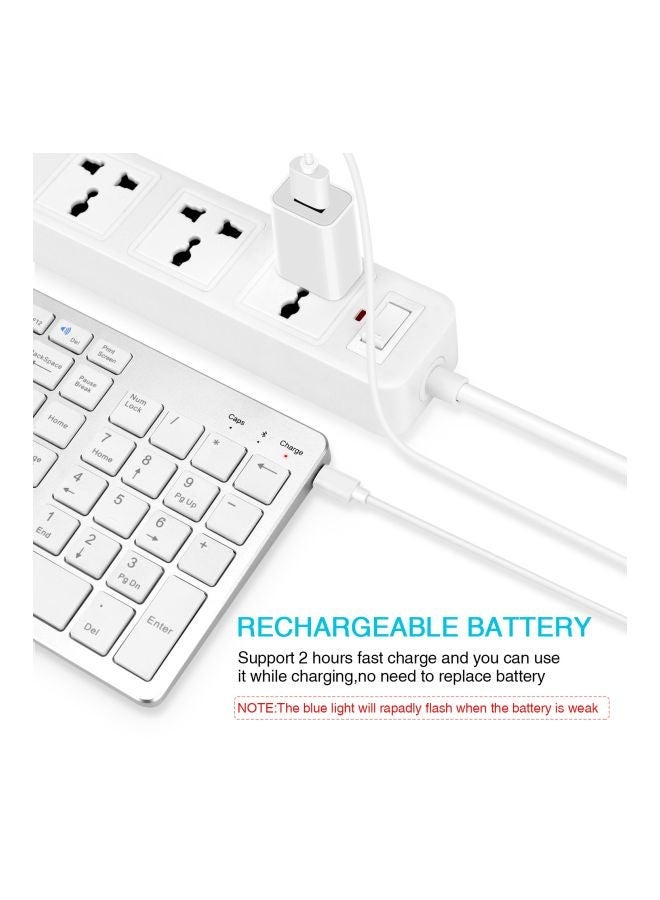 NIBEMINENT Wireless Ultra-Thin Keyboard White/Black/Blue - Image 2