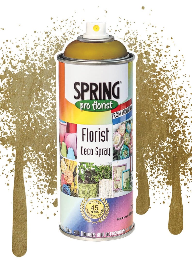 SPRING Spring Color Spray Antique Gold, 400ml, High-Quality Floral Spray for Fresh or Artificial Flowers 
