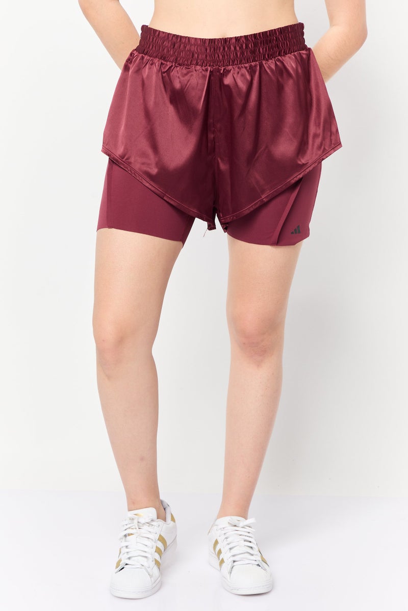 Adidas Women Sportswear Fit Running  Shorts, Maroon  - Image 1