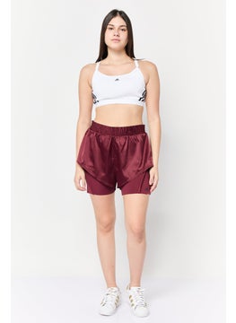 Adidas Women Sportswear Fit Running  Shorts, Maroon  - Image 2