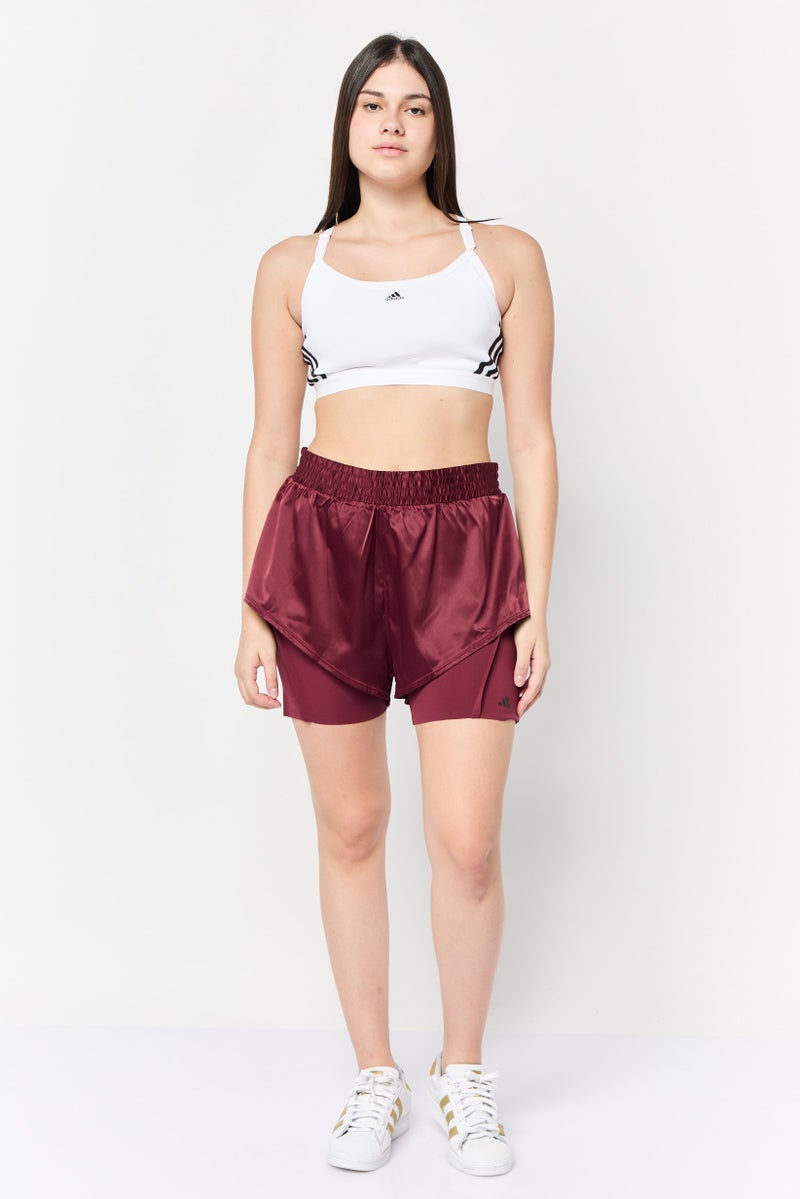 Adidas Women Sportswear Fit Running  Shorts, Maroon  - Image 2