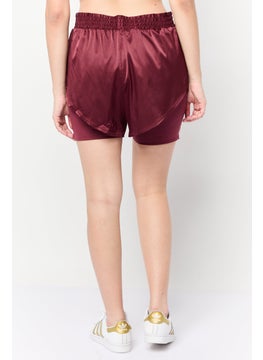 Adidas Women Sportswear Fit Running  Shorts, Maroon  - Image 4