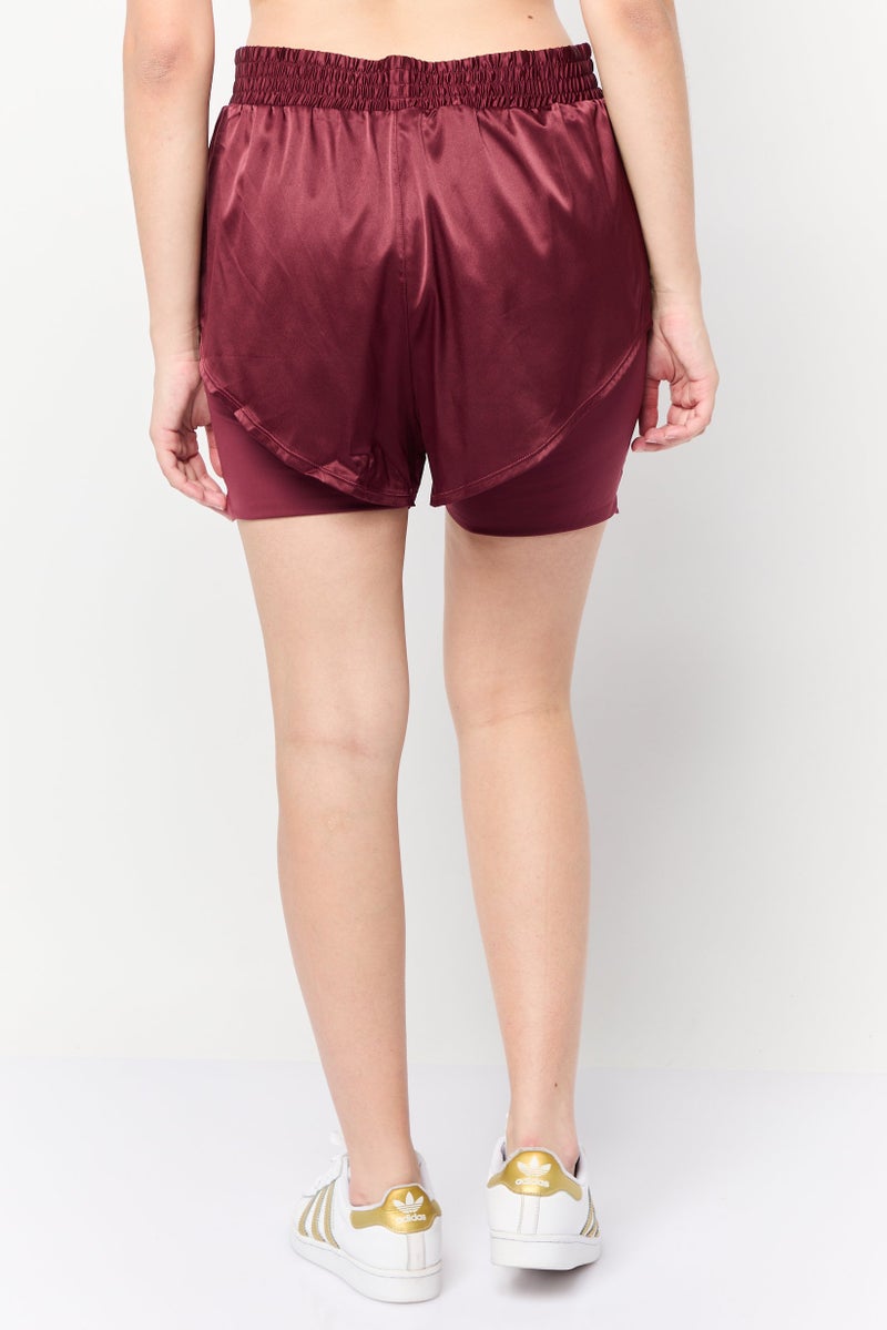 Adidas Women Sportswear Fit Running  Shorts, Maroon  - Image 4