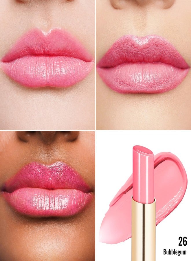 Oulac Shine Pink Lipstick for Women, 2 in 1 Glossy Light Pink Tinted Lip Balm, Hydrating Lipstick for Dry Lips, Moisture Shine Juicy Finish Vegan 2.2g/0.07oz (26) - Image 3